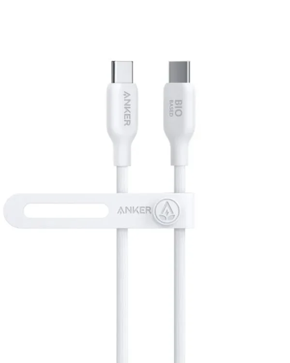 Anker 543 USB-C to USB-C Cable (Bio-Based) (A80E1061) (140w,3ft,white)