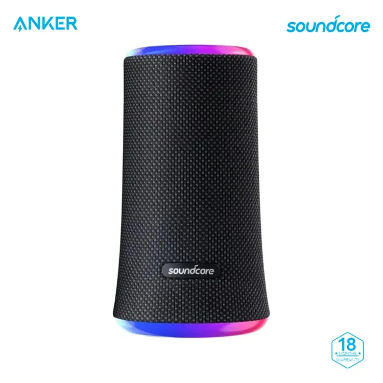 Anker Soundcore Flare 2 Bluetooth Speaker with 360° Sound, Adjustable EQ, 12 Hour Playtime, IPX7 Waterproof