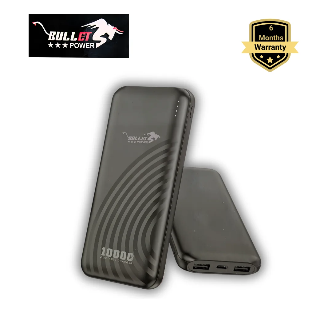 Bullet Power PB-10 10000mAh Power Bank with 3-Port Fast Charging