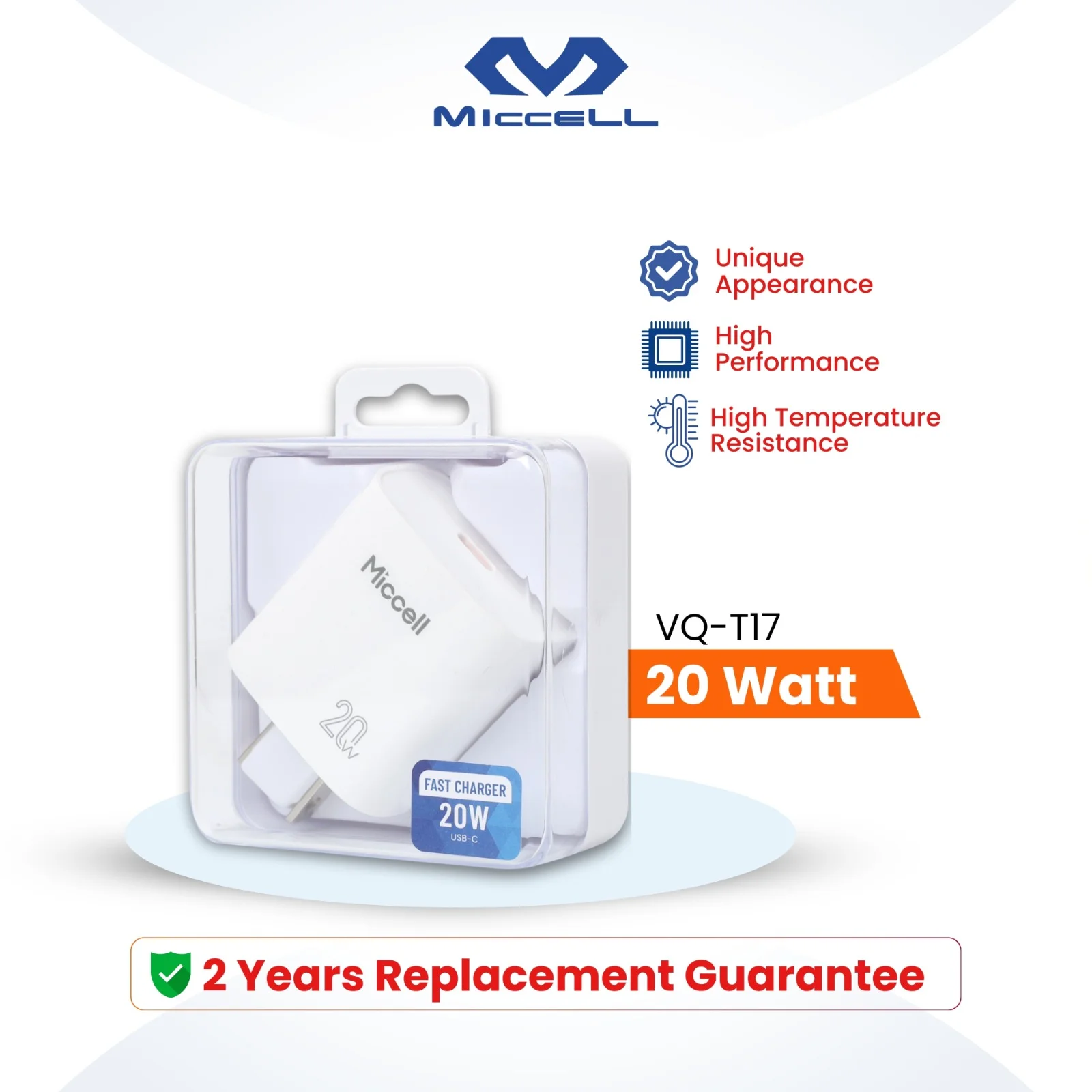 Miccell 20W USB-C Fast Charger (VQ-T17)