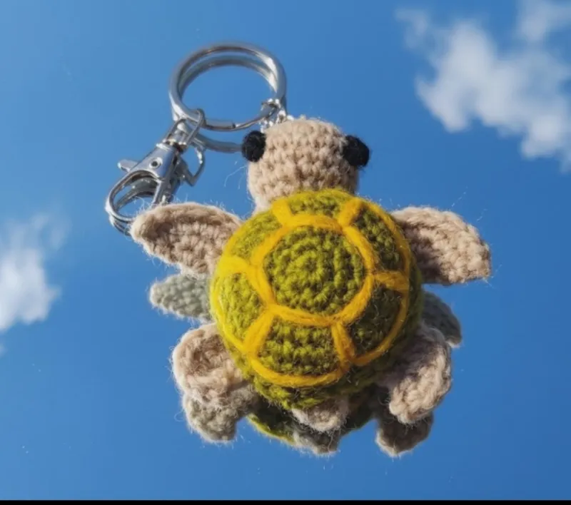 Handemade Woolen  Crochet Turtel Keychain