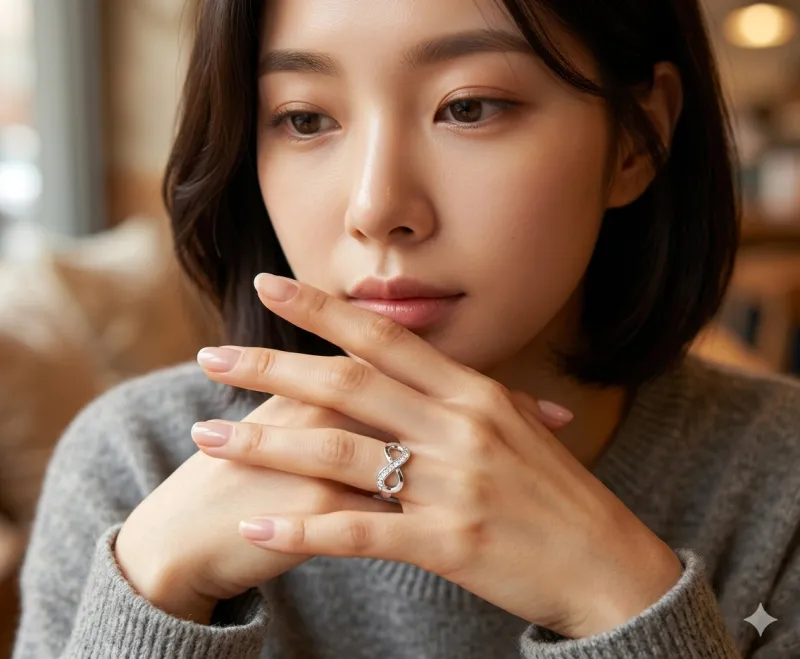 PURE SILVER INFINITY RING FOR WOMEN 19