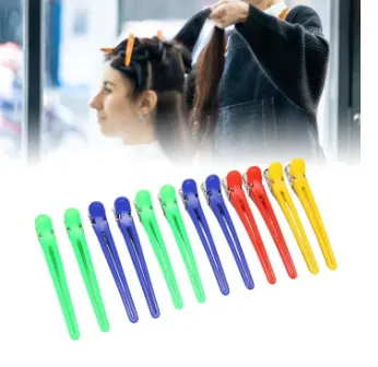 Professional Plastic Duck Bill Hair Clips Non Slip Sectioning Clamps Multicolor Hairdressing Salon Styling Tools 12Pack