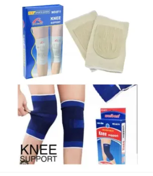 2 Pairs Combo Set (4 Pcs) Elastic Knee Support Brace MD-811 / MD-6019 Knee Guard Pad For Sports & Joint Pain Relief