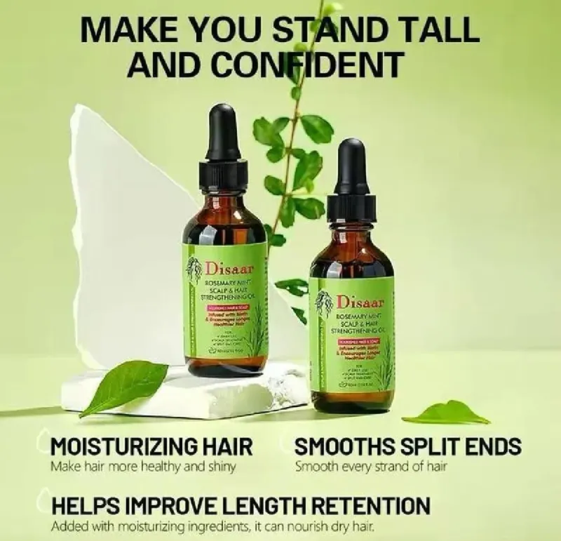 Disaar Rosemary Mint Scalp & Hair Strengthening Oil – 60ml For Hair Growth & Anti-Hair Fall