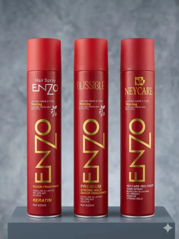 Enzo Professional Hair Spray 420ml - Premium Strong Hold Styling & Setting Spray with Keratin for Men, Women & Professional Salon Use